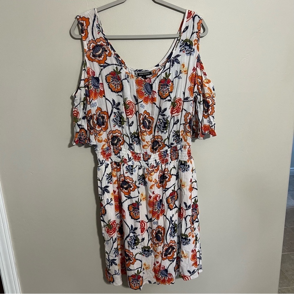 Allison Brittney Floral Cold Shoulder Knee Length Dress size large